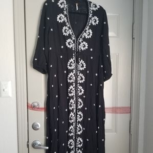 Free People black floral boho maxi dress